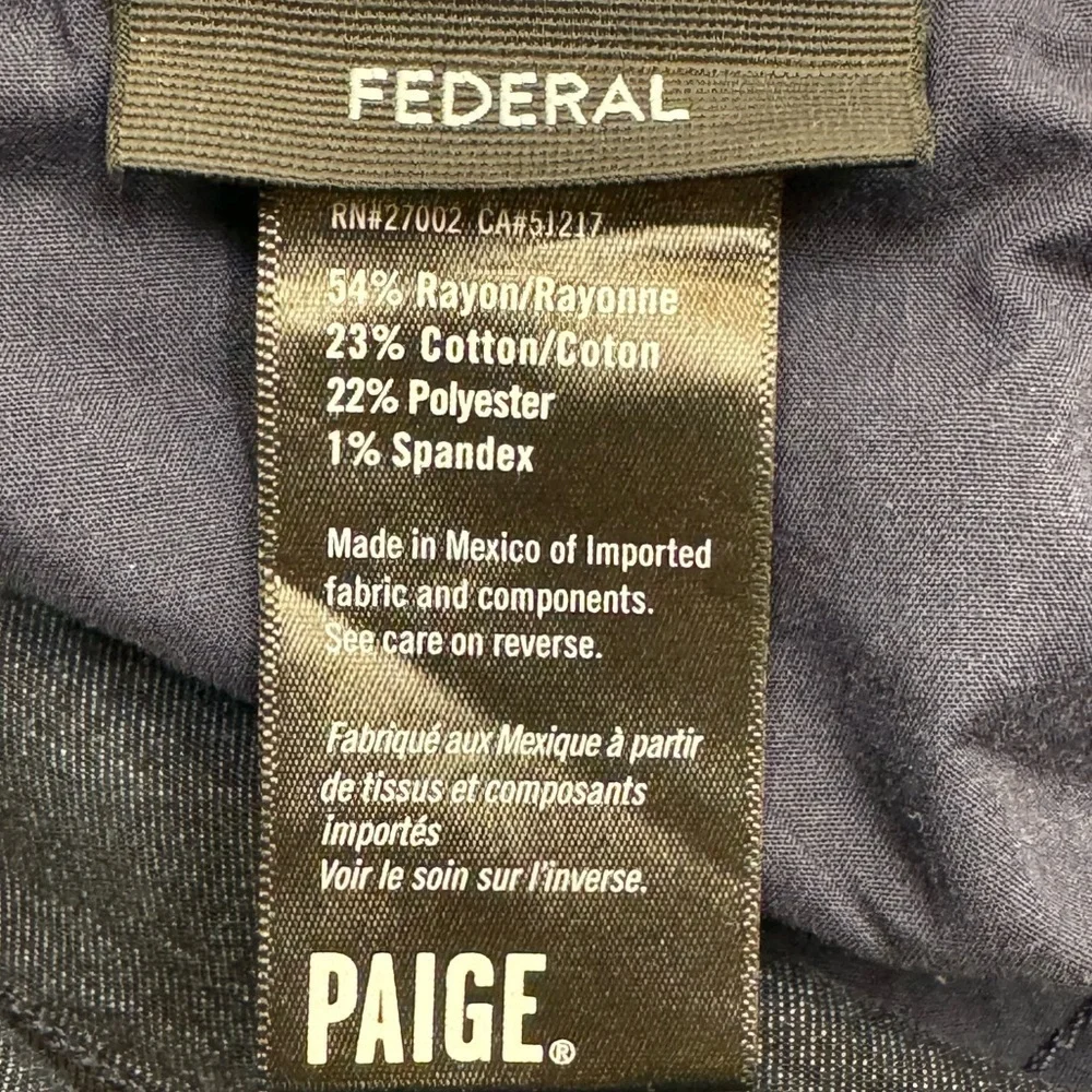 PAIGE Men’s Federal Denim Jeans Slim Straight Leg Jashua Wash Size 31 x 29
